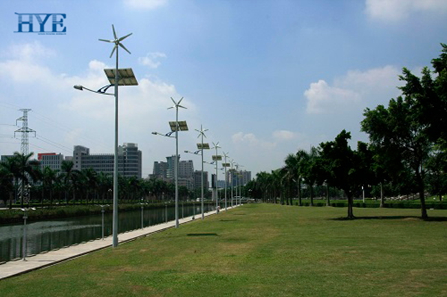 Huadu square, huadu, Guangzhou, wind & solar hybrid lighting system in 2010